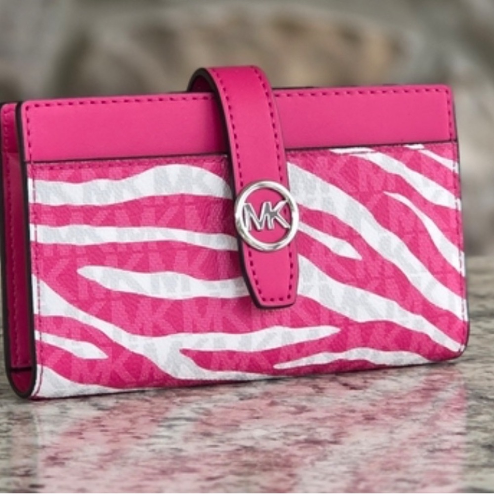 Michael Kors Greenwich Medium Zebra Signature Logo Wallet